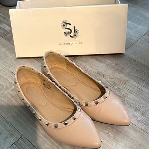 Sincerely Jules Nude Studded Loafers